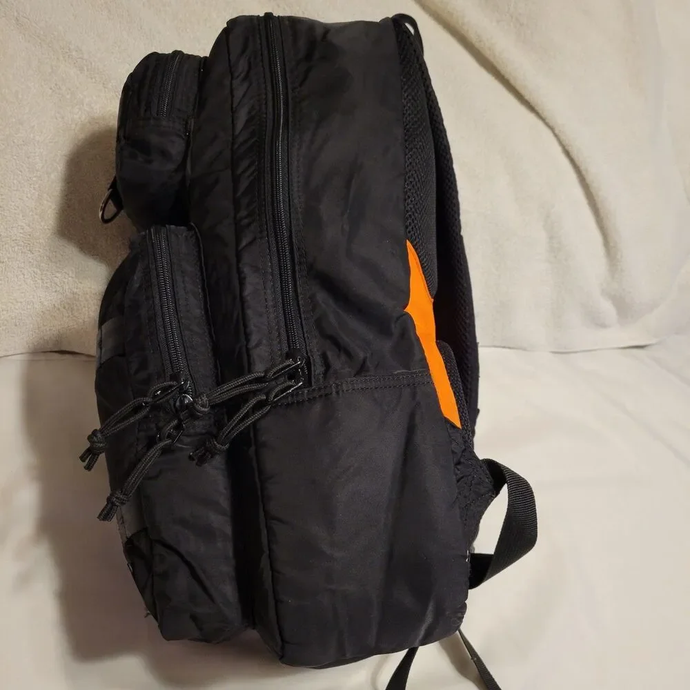 NEW ERA Commuter Small Rucksack Travel Black / Orange Backpack RARE